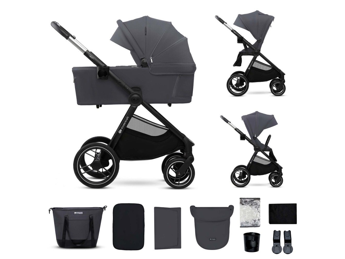 Carrito de bebé duo NEA 2 de Kinderkraft hasta 22 kg Deep grey