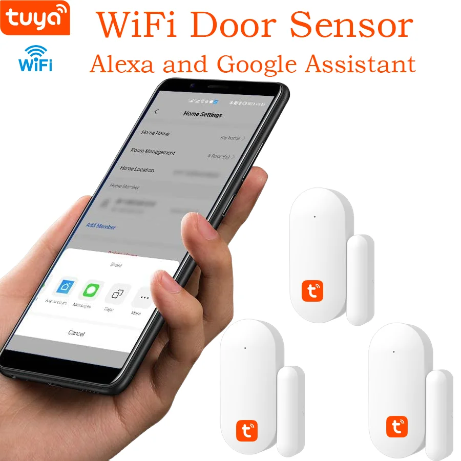 (3 Unidades, Pilas No Incluidas) Sensores De Puertas Y Ventanas Wifi 3v - Hogar Inteligente - Detector De Apertura/cierre De Puerta