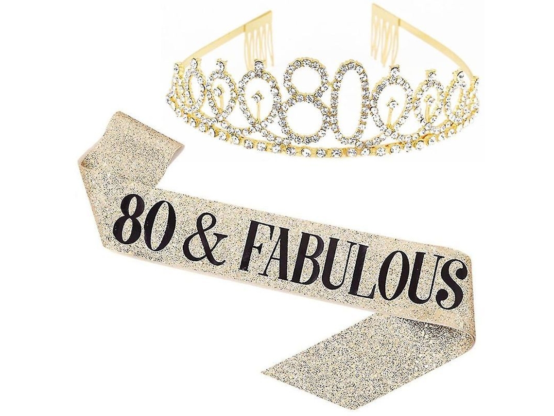Conjunto De Diadema Y Tiara Con Diamantes De Imitación Y Letras Para Fiestas De Cumpleaños Jikaix