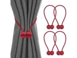 JILLIOPER Abrazaderas magnéticas de moda para cortinas de puertas francesas, cuerda decorativa con un toque moderno, instalación sin taladros, longitud ajustabl