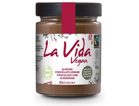 Crema de Chocolate Con Almendras Vegana LA VIDA VEGAN (270 g)