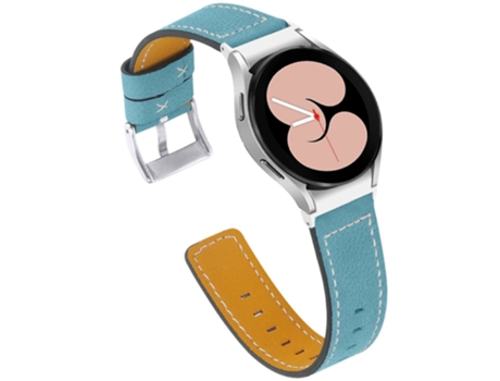 Correa de piel auténtica ajustable para Samsung Galaxy Watch4 Classic 42mm/46mm/Watch4 Active 40mm/44mm - azul