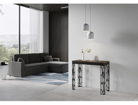 Consolas Ghibli Evolution Small Extensible hasta 196 cm ITAMOBY (90 x 40 x 77 cm - Paneles de Melamina - Nogal)