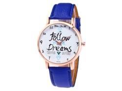 Reloj De Pulsera Analógico Zhoulianfa Con Correa De Pu Y Esfera Grande (azul Real)