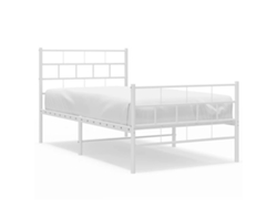 Maison Exclusive - Estructura Cama Sin Colchón Con Estribo Metal Blanco 100x200 Cm