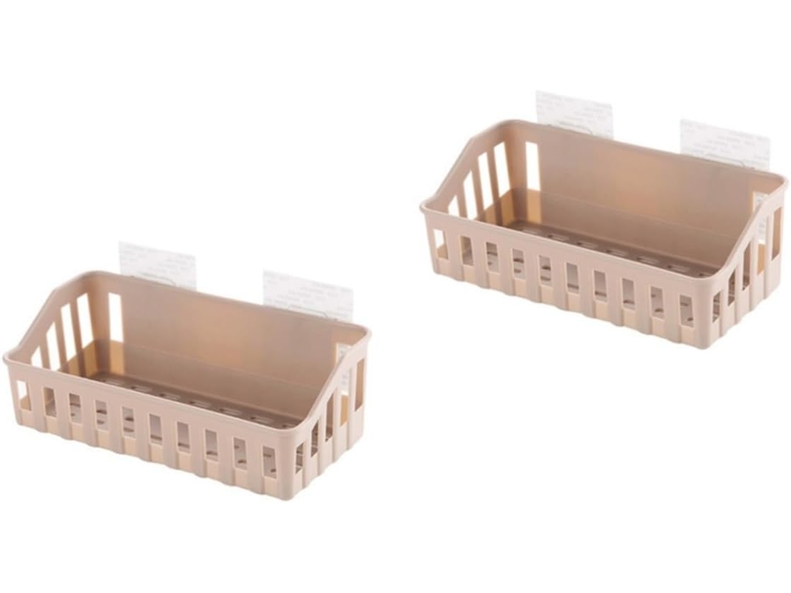 Juego de 2 estantes de baño con soporte para papel higiénico, estante de pared marrón claro para baño Slowmoose