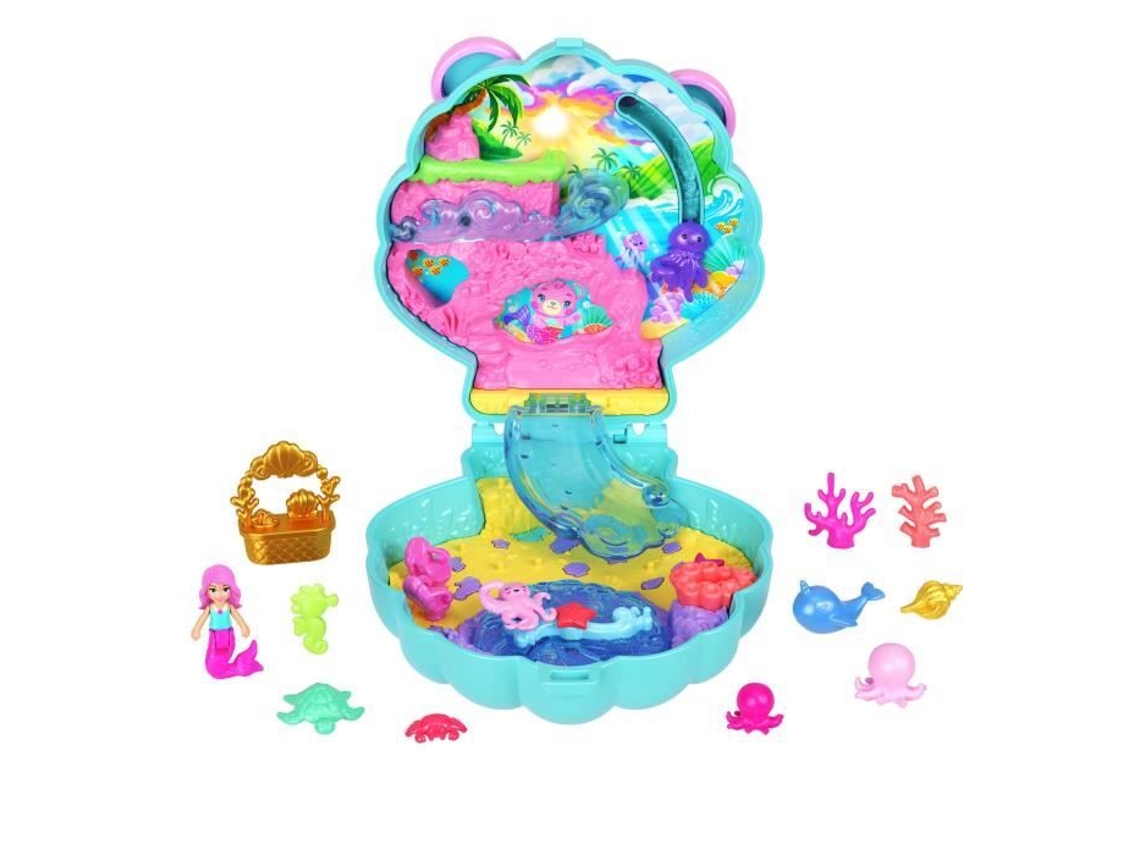 Conjunto de minifiguras y animales de Polly Pocket Isla de Lentejuelas Jcb16 Polly Pocket