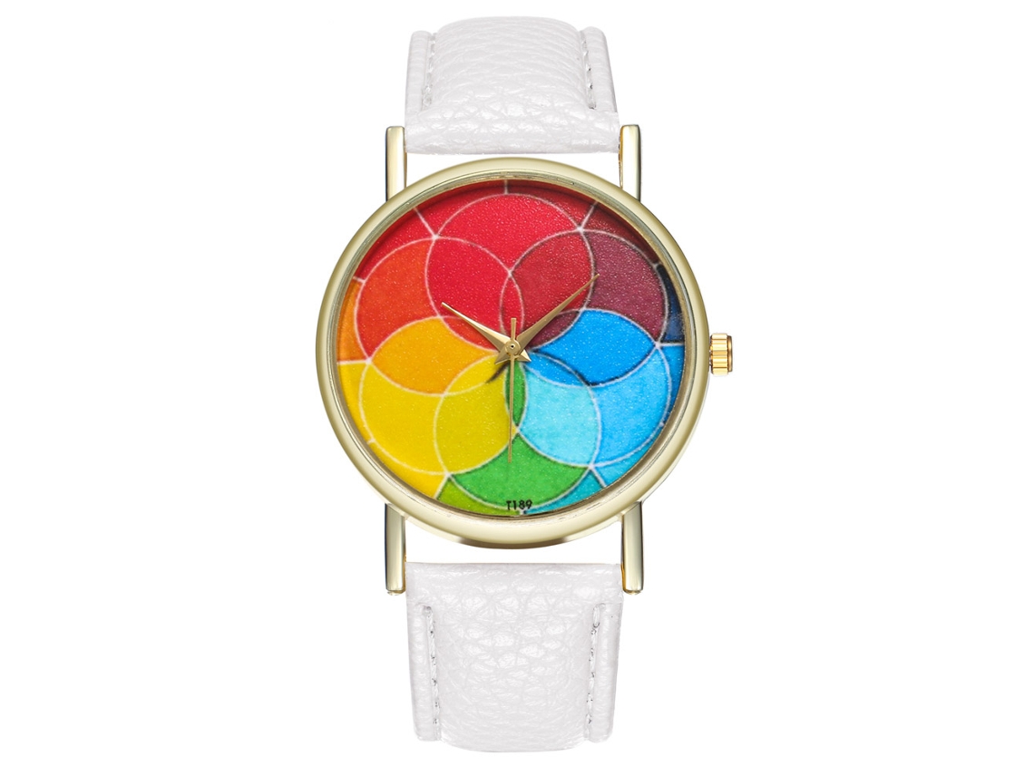 Reloj Unisex Informal De Moda Con Correa De Cuero Y Movimiento De Cuarzo Blanco.