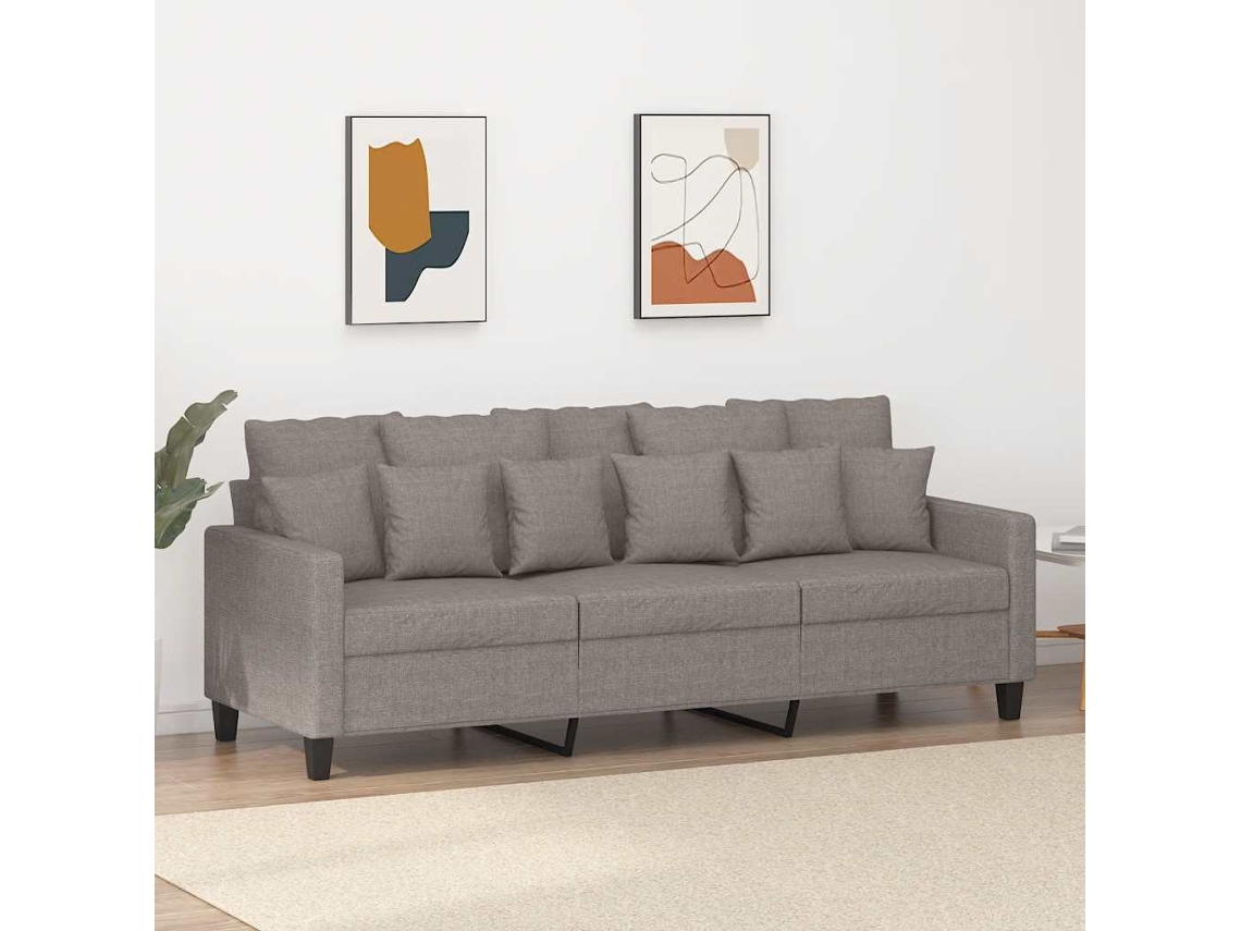 Sofá De 3 Plazas | Sofá De Salón | Sofá De Descanso De Tela Gris Taupe 180 Cm Wsd918858
