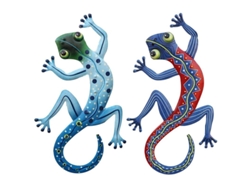 Escultura De Gecko De Metal Hecha A Mano Para Jardín, Pared O Decoración Interior Y Exterior.