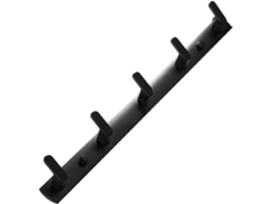 Juego de 5 ganchos de pared de aluminio negro espacial, ideales para colgar abrigos, toallas y más.