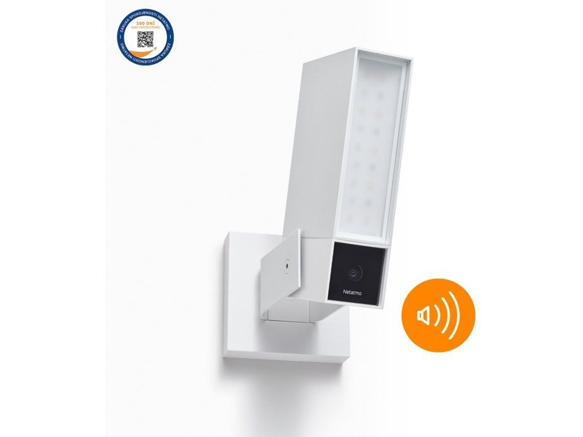 Cámara inteligente para exteriores Netatmo con sirena blanca