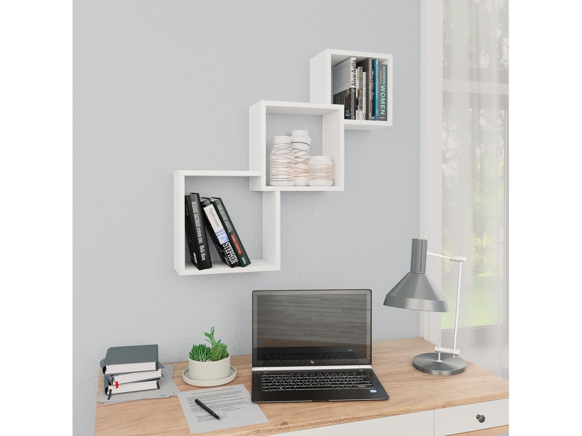 Estante De Pared De Cubo De Madera Contrachapada 68x15x68 Cm