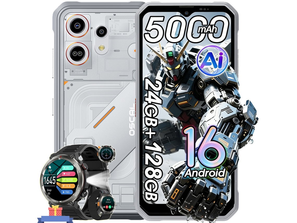 Smartphone OSCAL Marine 3 + W50 Pro (6,56'' 24 Gb 128 Gb Blanco)
