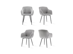 Sillas De Comedor Goeurvant 711(pack De 4, Gris Claro, Terciopelo)