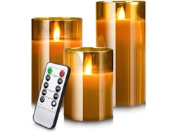 2026altiro-velas Led Sin Llama Con Llama Móvil, Cera Real, Temporizador Y Control Remoto, Decoración Para Fiestas De Navidad Y Halloween.