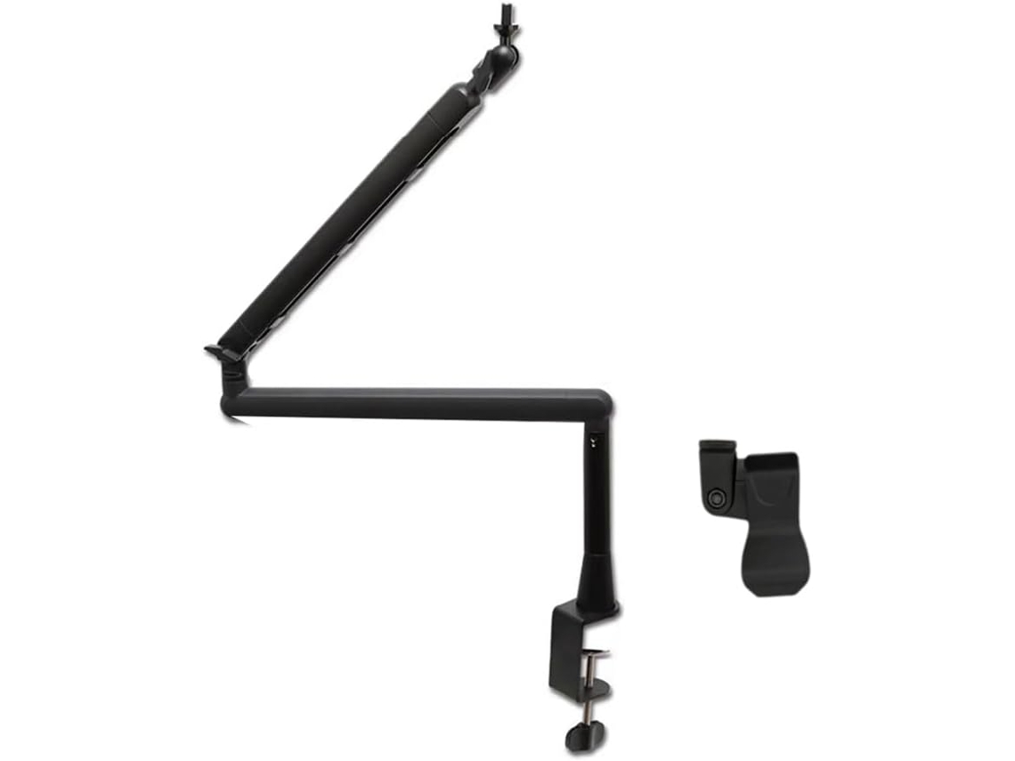 Soporte de micrófono con brazo articulado giratorio de 360° y soporte extensible. Gokoco