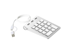 Miniteclado numérico de 18 teclas con 3 puertos USB/C para portátiles y ordenadores de sobremesa. Everley891
