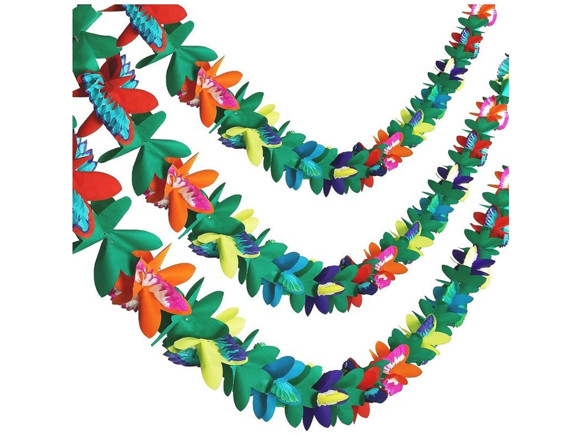 2026-guirnaldas De Flores Tropicales De Papel Tisu 3 Piezas Para Fiesta Tema Hawaiano Cumpleaños Luau 27ft