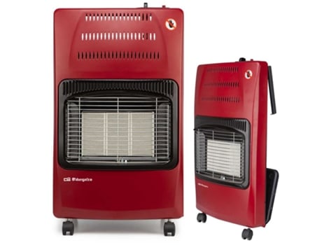 Estufa de Gas Plegable Orbegozo HCE62 4200W. Clase energética A. Triple sistema de seguridad 42 x 74 x 35 cm rojo