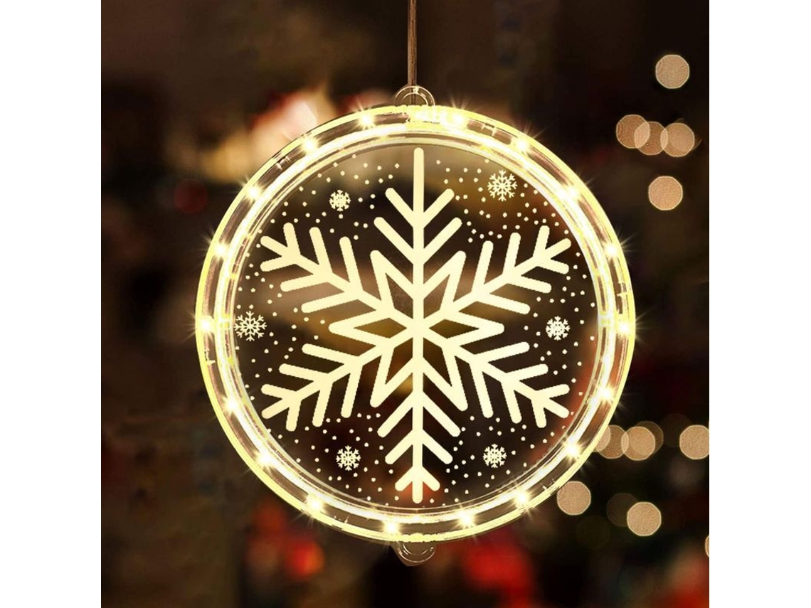 Decoraciones De Ventana Luminosas Led Con Ventosas, Árbol De Navidad Acrílico 3d, Luces De Cortina Navideñas
