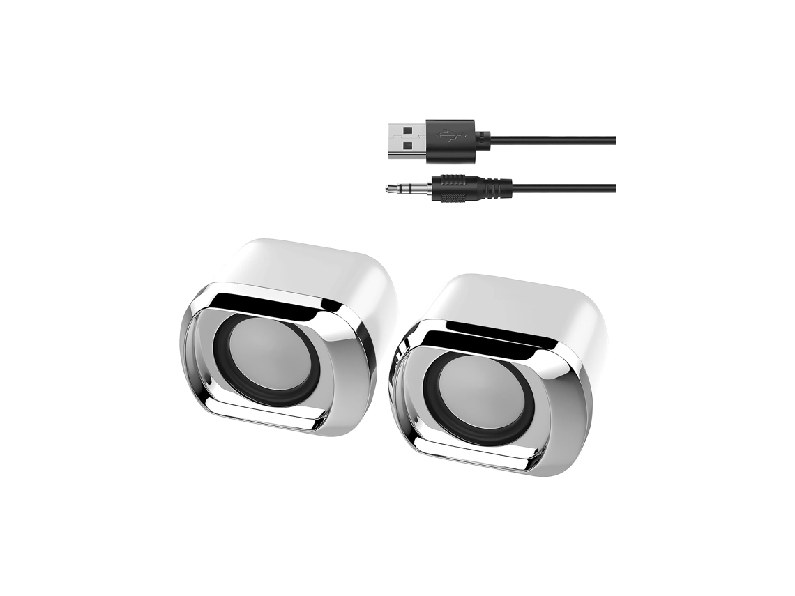 Control de volumen para altavoces de ordenador, interfaz USB Mdug (blanco)