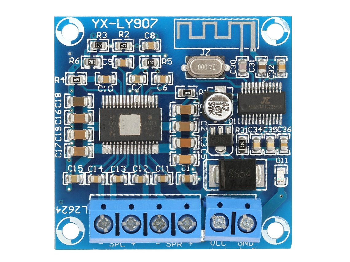Placa amplificadora de audio Bluetooth Veloriskku TPA3166D2 50W*2 estéreo de doble canal 12-24VDC