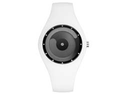 Reloj De Pulsera Unisex Estilo Simple Correa De Silicona Cuarzo Para Estudiantes (blanco Gris)