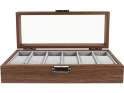 Caja De Relojes Con Ranuras, Estuche De Almacenamiento Para Contenedor Portátil De Joyas Y