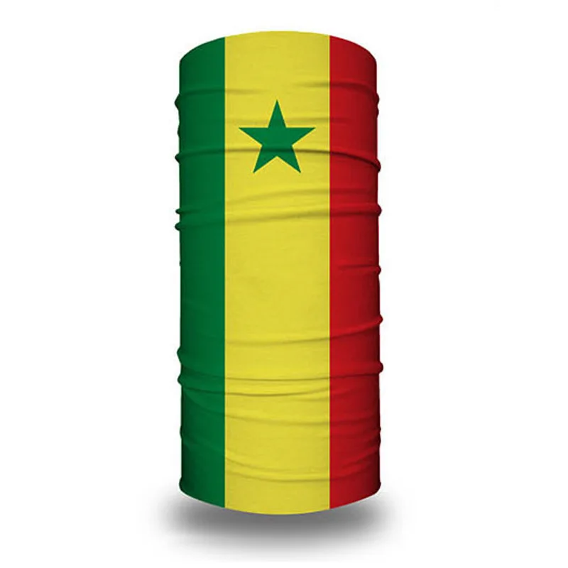 (senegal) Mascarilla Facial Con La Bandera Del Mundial, 14x21 Cm, Pañuelo Mágico Sin Costuras Para La Cabeza