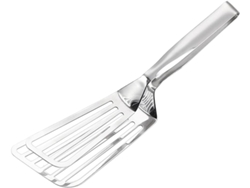 Pinzas para pescado, pinzas prácticas para pizza, espátula de doble agujero, pinzas para parrilla, utensilios de cocina, plata