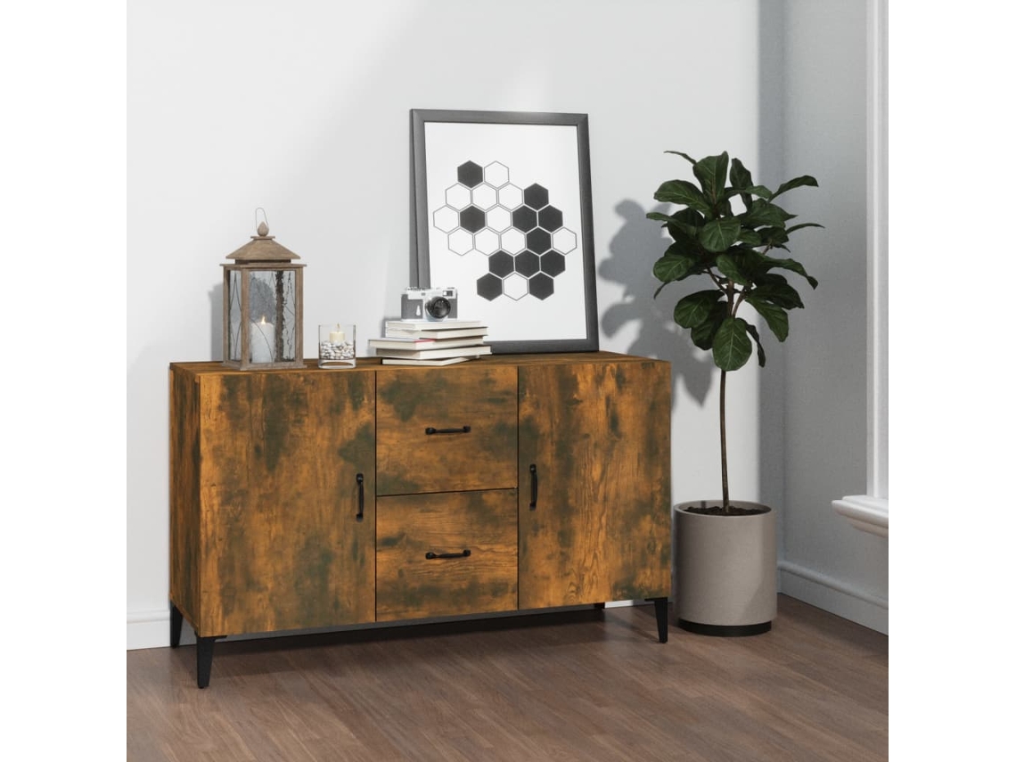 Aparador Madera De Ingeniería Roble Ahumado 100x36x60 Cm