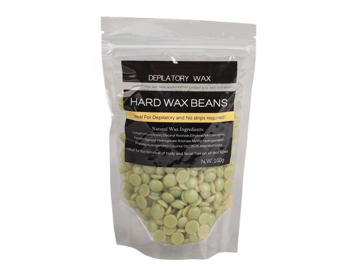 Cera Dura Depilatoria 100g Bolsa Frijoles De Cera Para Depilar Piernas Y Brazos Té Verde Sin Tiras