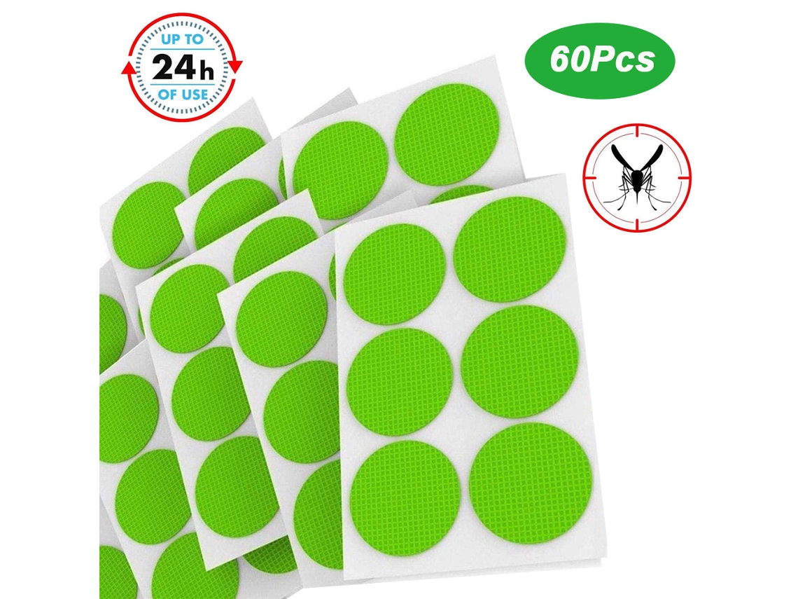 Pegatinas redondas repelentes de mosquitos, naturales, sin DEET
