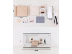 Casita de madera para jugar, accesorios para dormitorio y cocina, mesa y silla. Mdug (dormitorio)