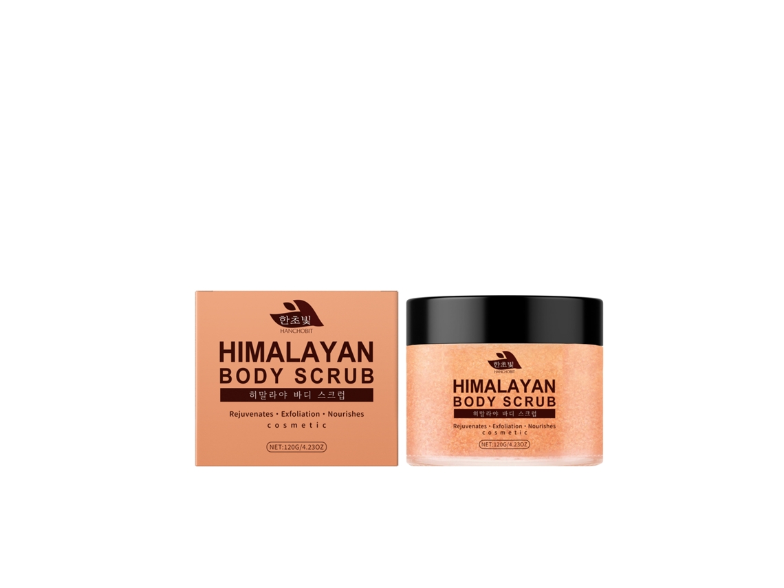 Exfoliante corporal de sal del Himalaya para una piel suave y radiante.