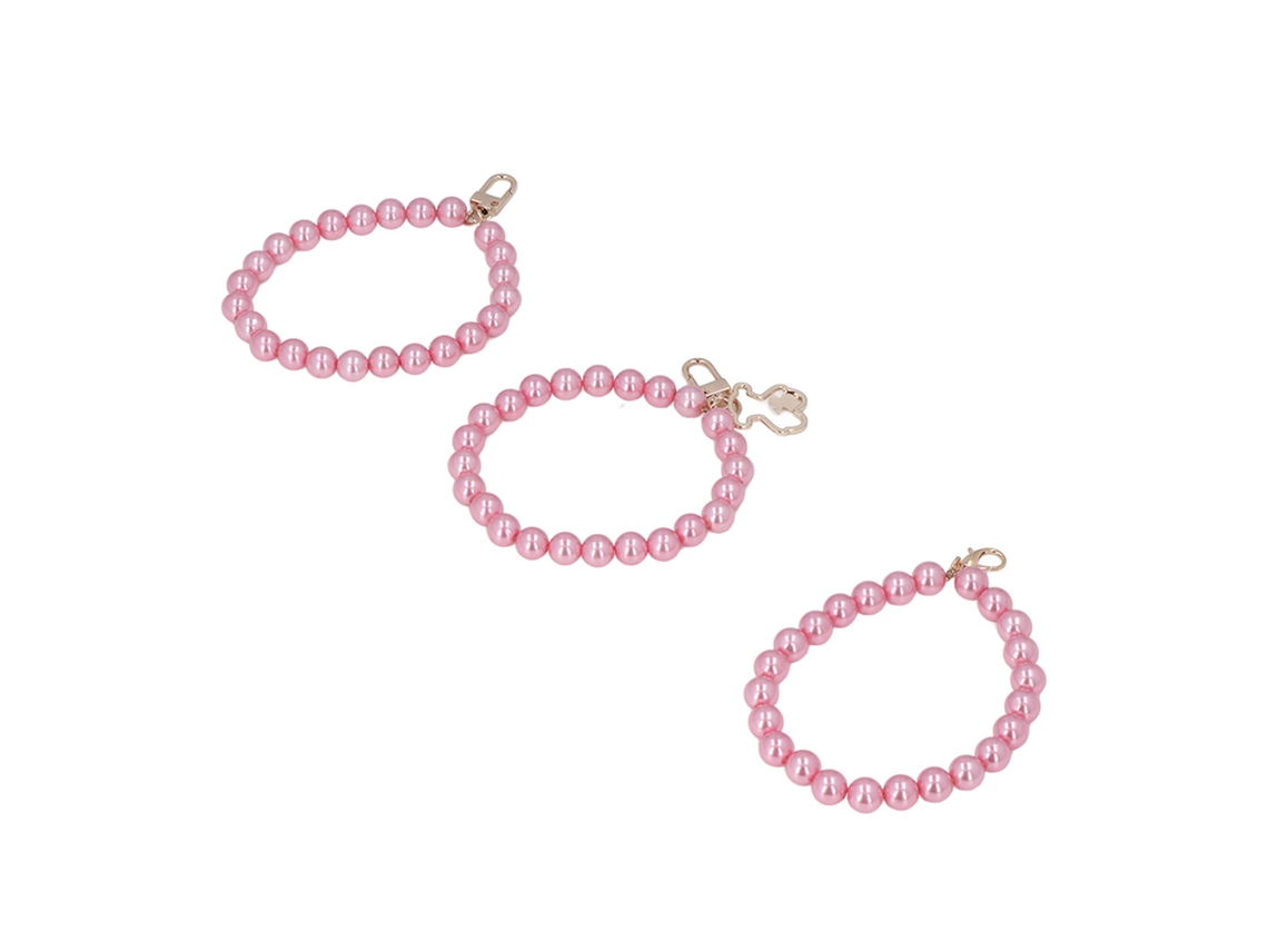 3pcs Pingente de Celular com Contas 12mm Pérola de Resina Estilo Elegante Moderno Sakura Pink