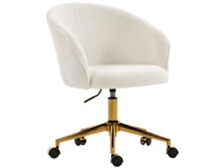 Cadeira de Escritório Ergonômica, Altura Ajustável, Giratória, Base de Aço, Creme VISTA SHOP