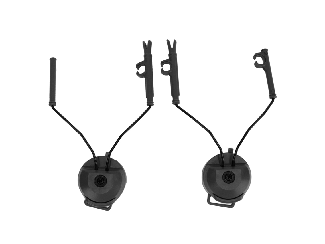 2 Adaptadores Para Auriculares Para Casco Con Rieles, Arco De Nailon, Soporte Colgante Para Tiro Al Aire Libre, Negro