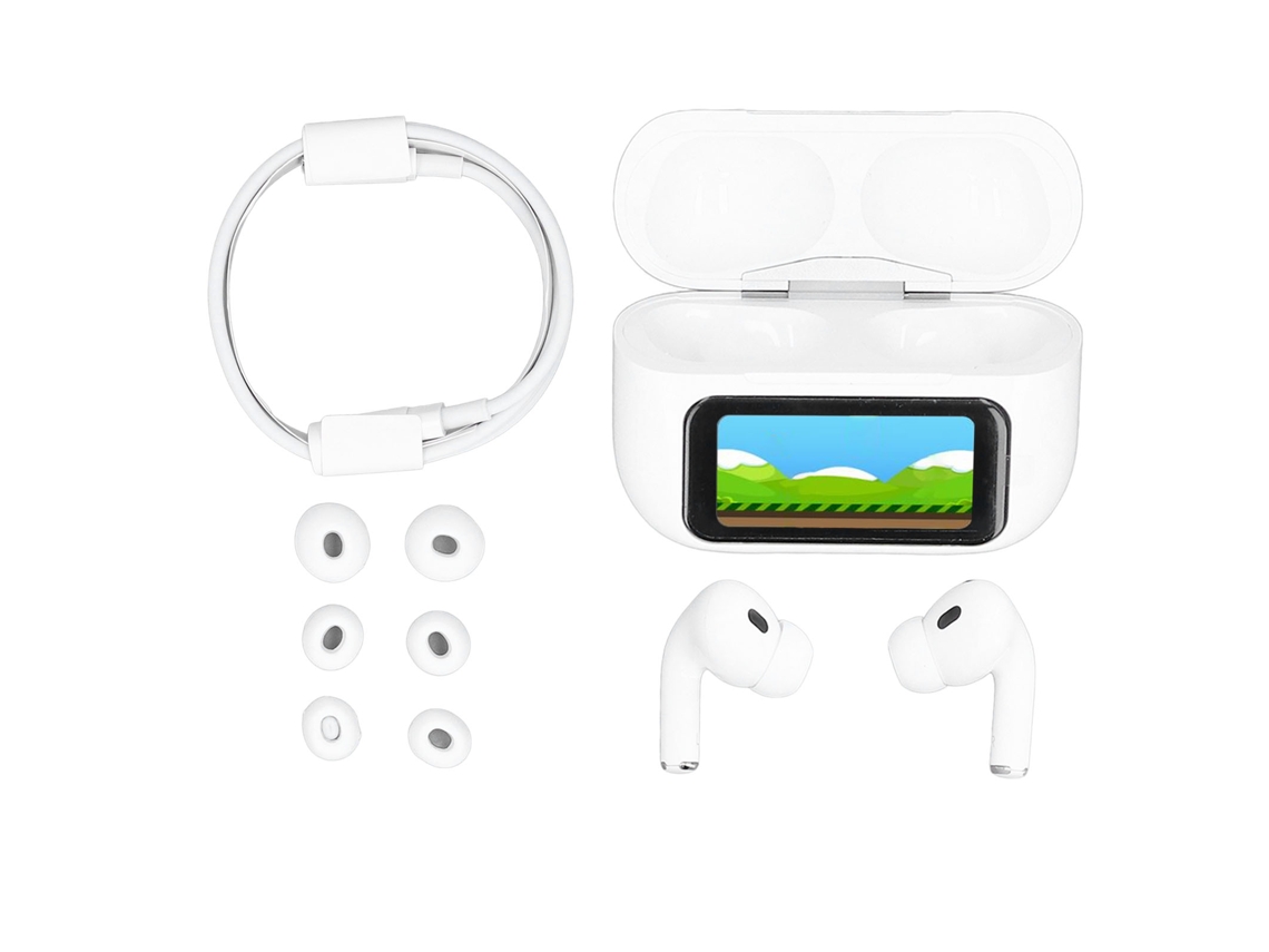 Fones Mali Bluetooth 5.3, ANC, tela touch, LED, HiFi, suporte app