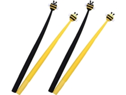 Bolígrafos De Tinta De Gel De Silicona Negra, Con Forma De Abeja, Paquete De 4, Tinta Suave Y Resistente Al Agua.