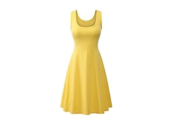 2026-vestido De Verano Mujer Sexy Sin Mangas Cuadrado Liso A-line Cintura Alta Casual Rojo Tela Algodón Poliéster