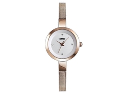 Reloj casual Skmei 1390 para mujer con correa de acero y cuarzo ligero Hengrongshen