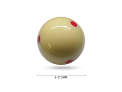 Bola De Billar Blanca Con Punto, 57,2 Mm (2-1/4"), Fabricada En Resina Sintética Para Entrenamiento Y Juego.