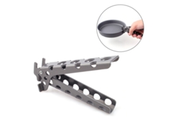 Soporte para ollas Mali con mango plegable, de aluminio y acero ligero para acampar, para manipular ollas calientes de forma segura.