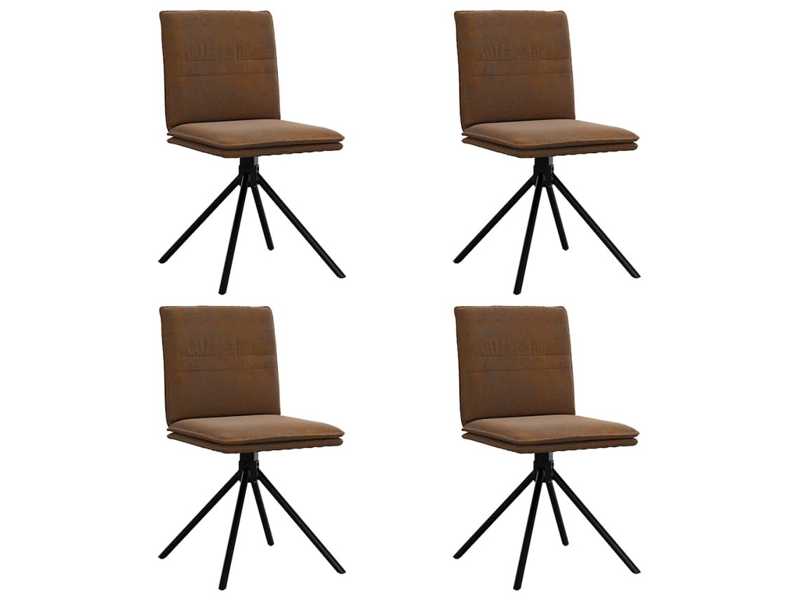 Maison Exclusive - Sillas De Comedor 4 Unidades Piel De Ante Artificial Marrón