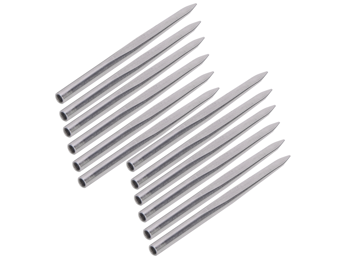 12 Agujas De Acero Inoxidable De Cabeza Plana Para Tejer Pulseras De Cordón De Paracaídas.