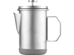 Cafetera de émbolo Chrui, 34 oz, acero inoxidable (plateada)
