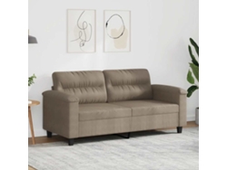 Sofá De 2 Plazas | Sofá De Salón | Sofá De Descanso De Tela Microfibra Gris Taupe 140 Cm