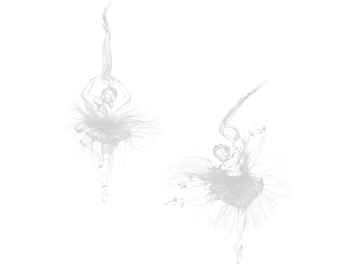 2 Colgantes Transparentes De Bailarina Para Decorar Paredes, Ventanas Y Árboles De Navidad.